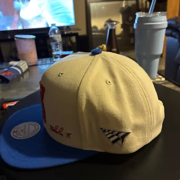 Malcom X Mitchell & Ness Detroit Pistons X Paper Planes 1965 Snapback Hat Rare - Picture 12 of 14